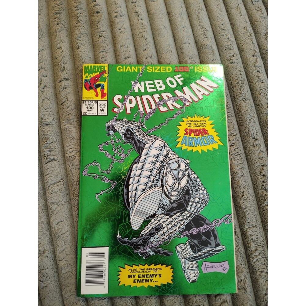 Web of Spiderman 100 Green Foil Cover Marvel Comics 1993 MINT